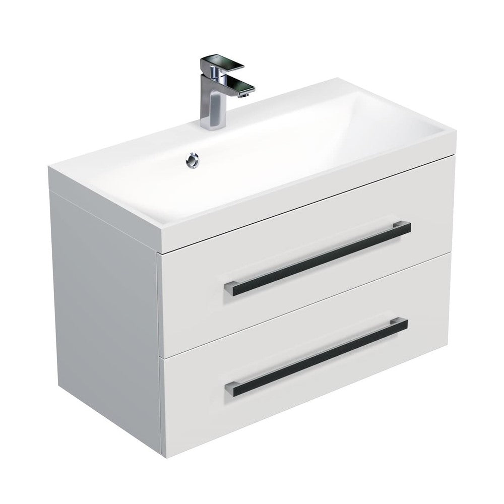 Kopalniško pohištvo CUBE280ZBL Naturel Cube Way 80 x 40 cm umivalnik z omarico | KOPALNICA-ONLINE.SI