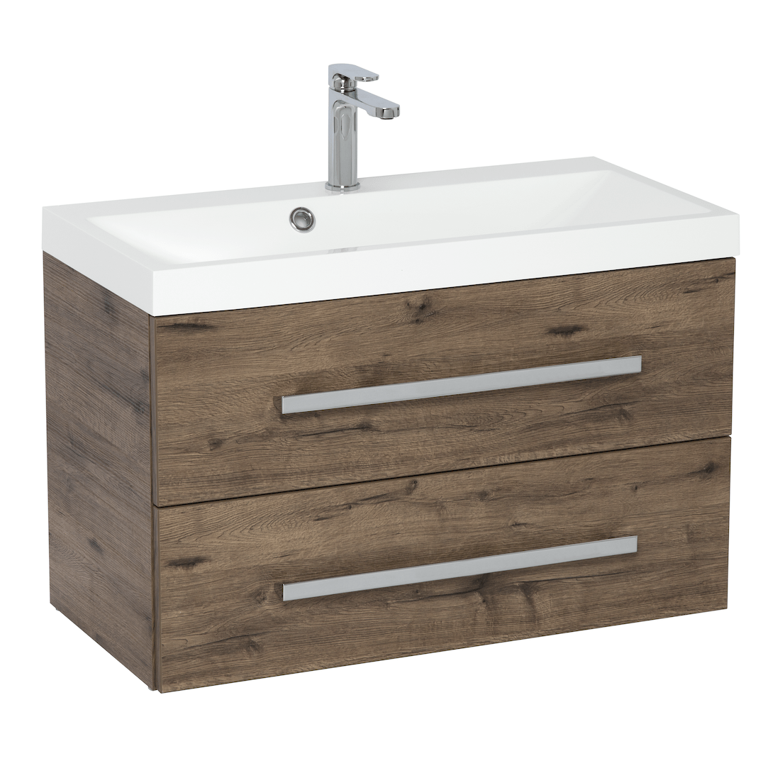 Kopalniško pohištvo CUBE280ZDW Naturel Cube Way 80 x 40 cm umivalnik z omarico | KOPALNICA-ONLINE.SI