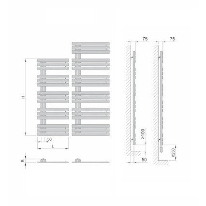 Radiatorji DMIR15000600 ISAN Miro 150 cm x 60 cm kopalniški radiator univerzalni | KOPALNICA-ONLINE.SI