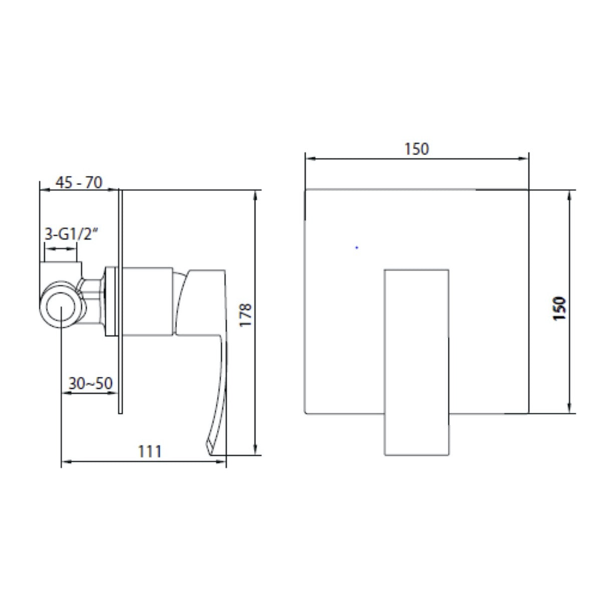Armature-DO210 Optima Donata (1 priključek) podometna armatura za tuš -KOPALNICA-ONLINE.SI