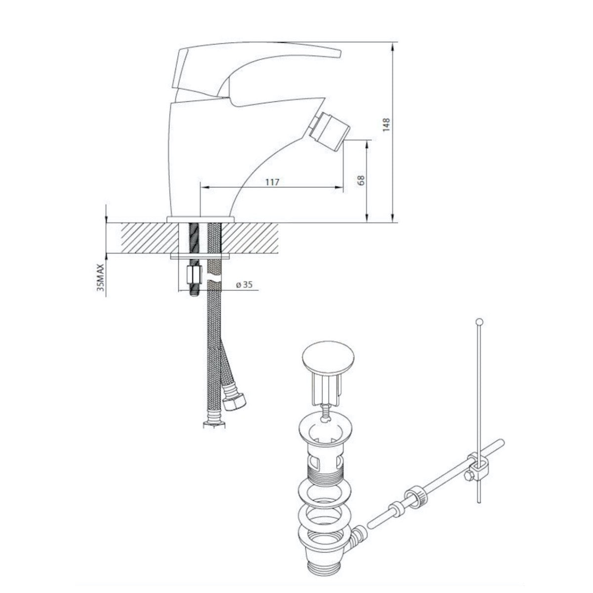 Armature-DO235 Optima Donata armatura za bide -KOPALNICA-ONLINE.SI