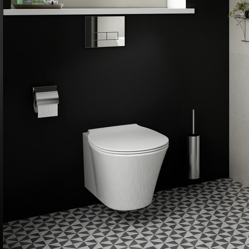 E008701 Ideal Standard Connect Air AQUABLADE viseča brezrobna WC školjka z WC desko s počasnim zapiranjem