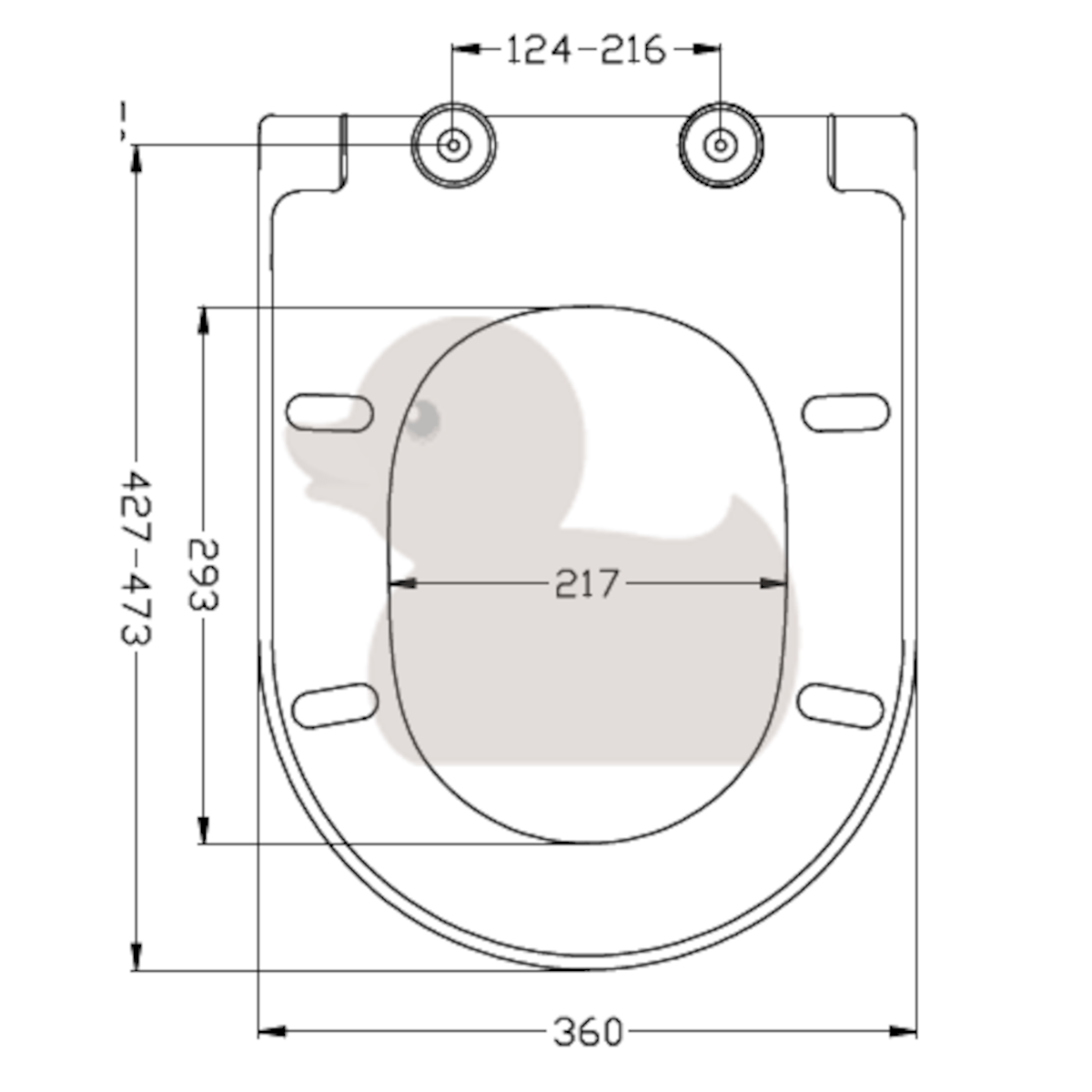 EASYSLIM44 Glacera tanka WC deska - Soft Close, Quick Release