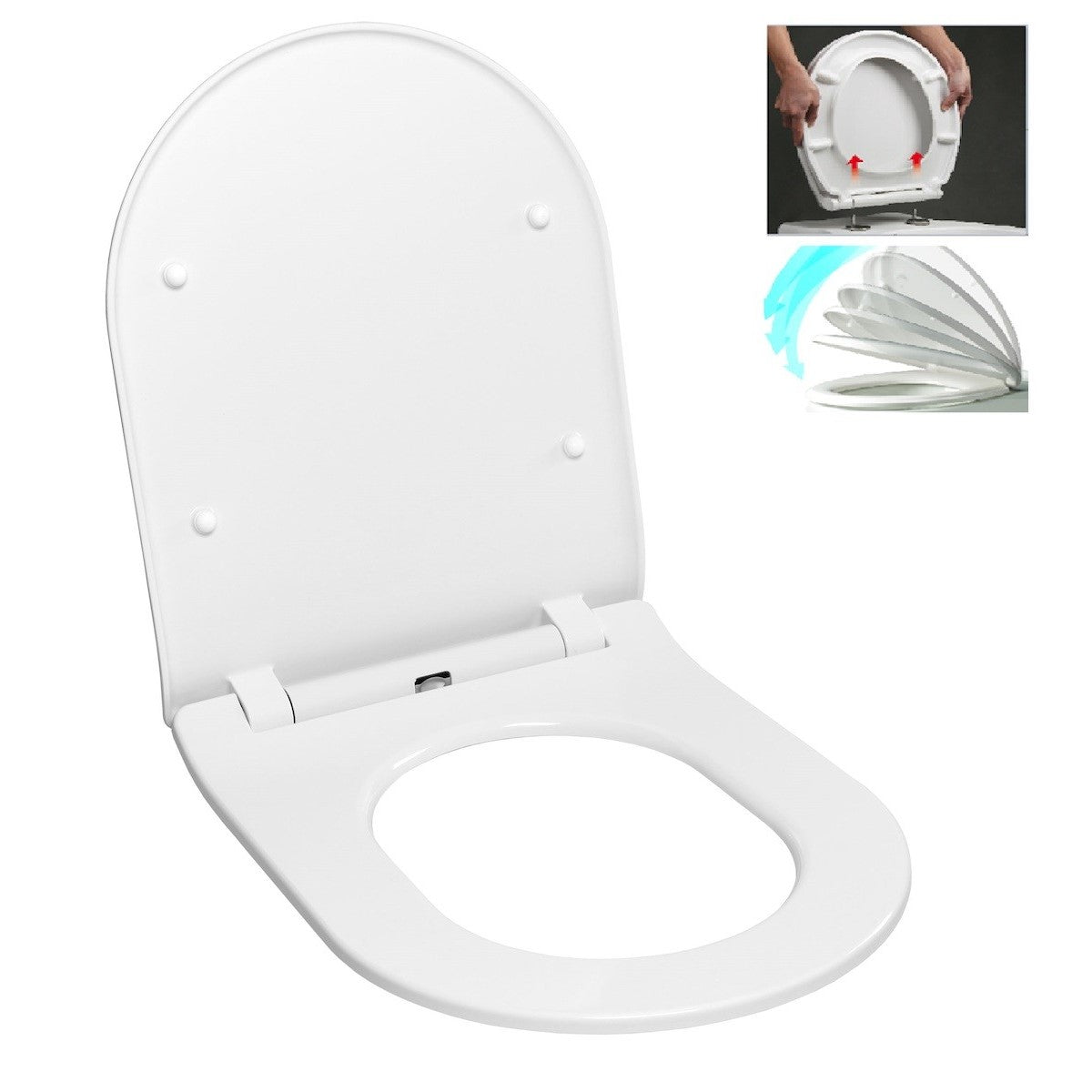 EASYSLIM44 Glacera tanka WC deska s počasnim zapiranjem "Soft Close" & "Easy Lock"