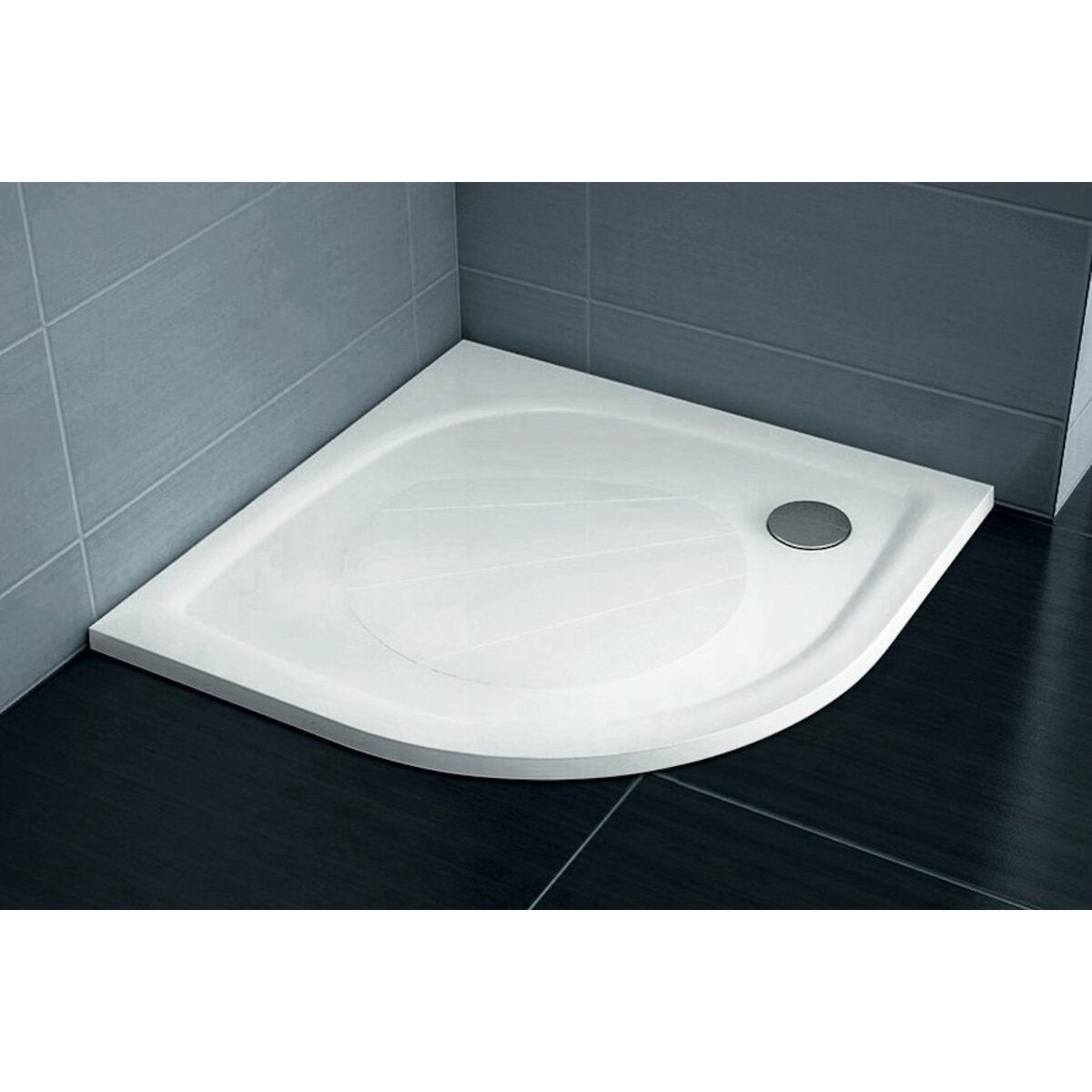 XA237701010 Ravak Elipso 90 x 90 cm polkrožna tuš kad iz litega marmorja