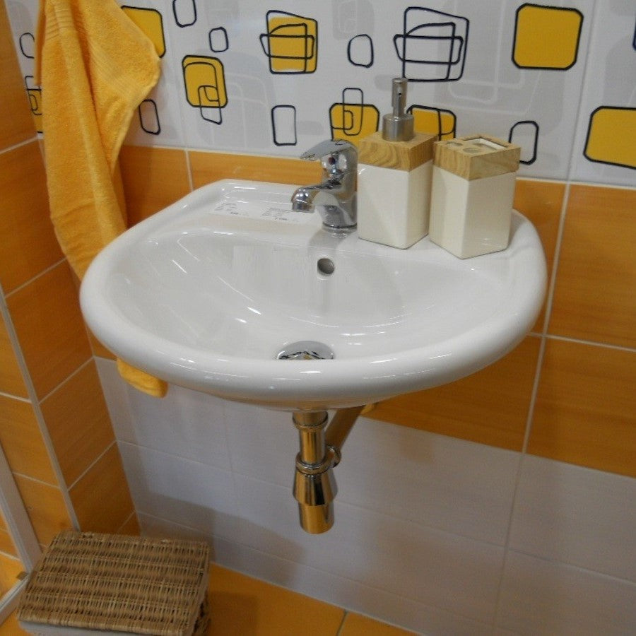EUR351 Multi 50 x 39,5 cm stenski keramični umivalnik z odprtino za armaturo