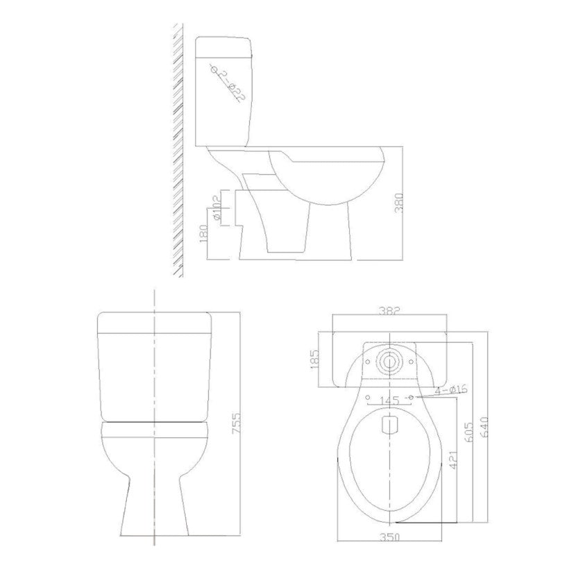 EUR660 Multi Eur talna WC školjka monoblok