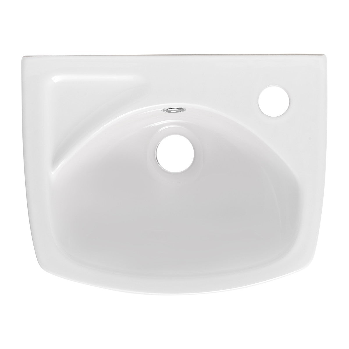 EUR913 desna izvedba Multi 35 x 28 cm stenski keramični umivalnik z odprtino za armaturo