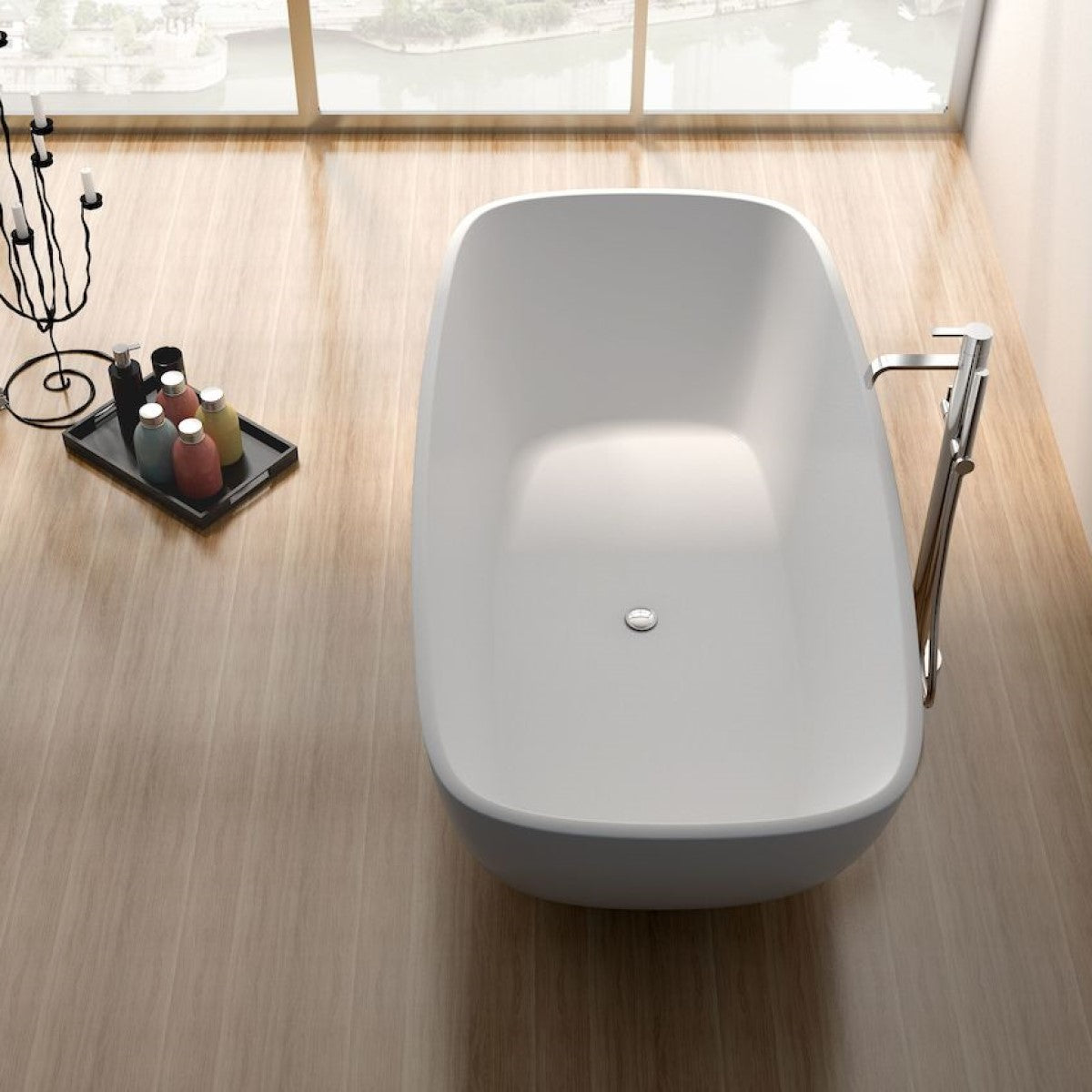 EVE1700 SIKO Evelyn prostostoječa kopalna kad iz litega marmorja