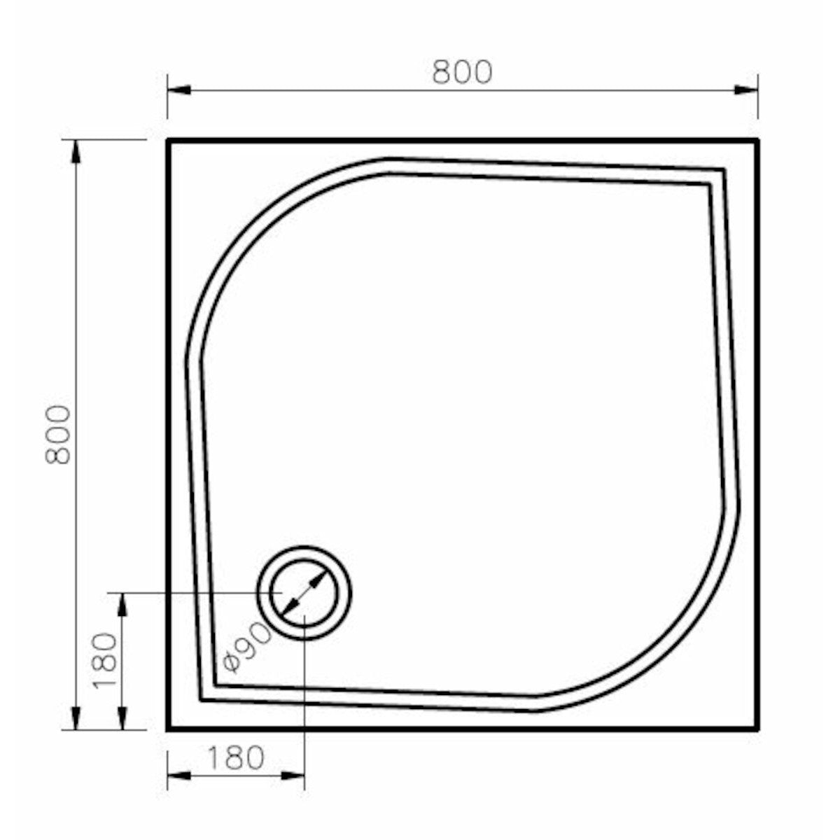 FLA80Q SIKO 80 x 80 cm kvadratna tuš kad iz sanitarnega akrila