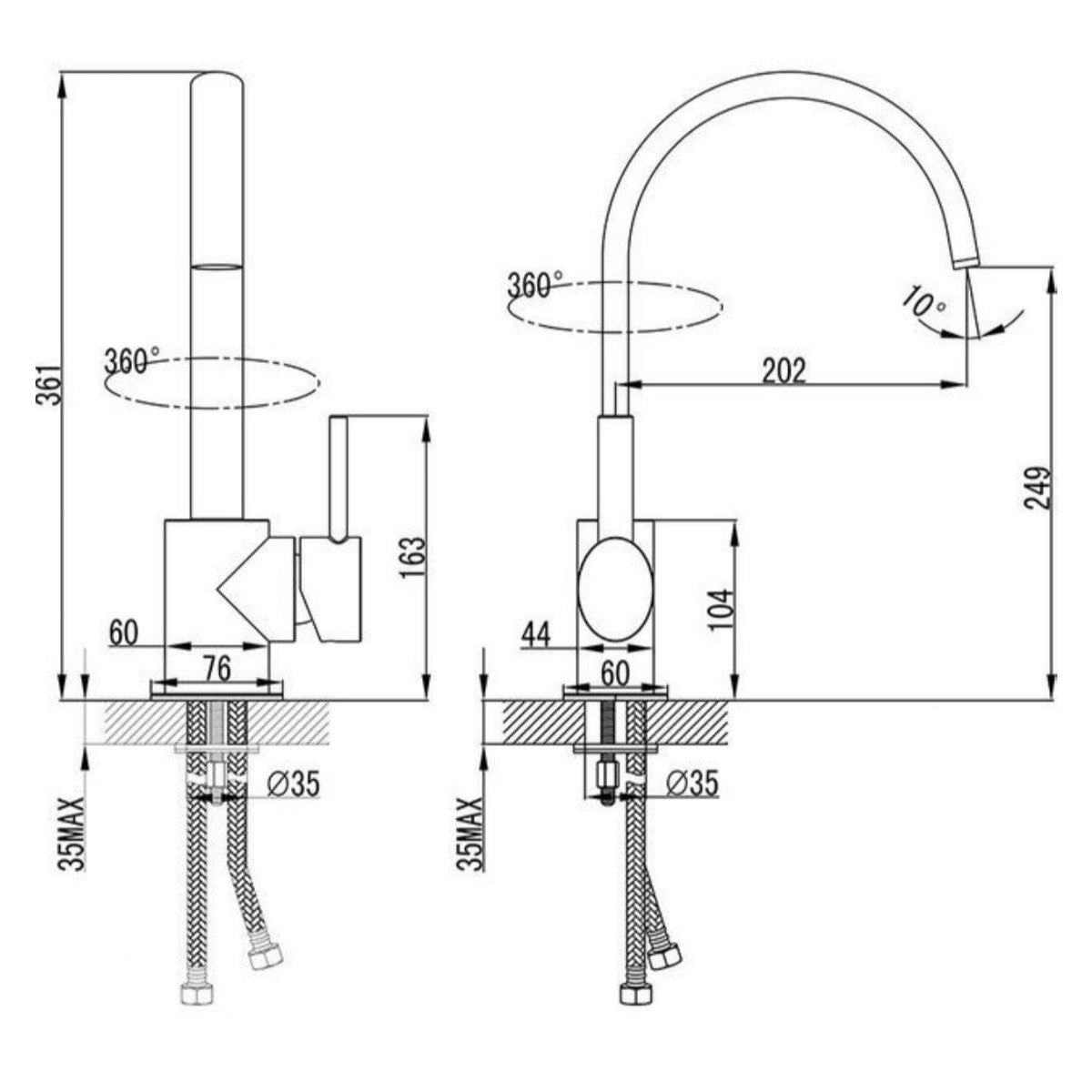 X070090 Ravak Freedom vrtljiva kuhinjska armatura
