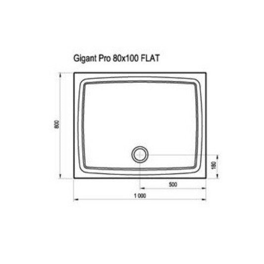 XA03A411010 Ravak Gigant 100 x 80 cm pravokotna tuš kad iz litega marmorja