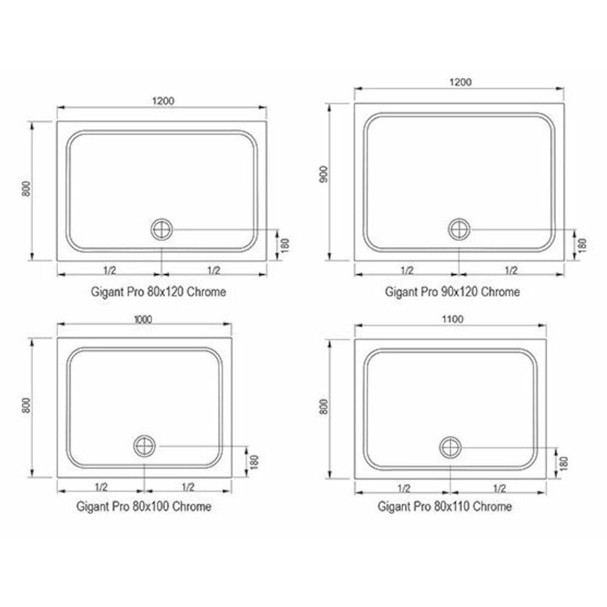 XA04D401010 Ravak Chrome 110 x 80 cm pravokotna tuš kad iz litega marmorja