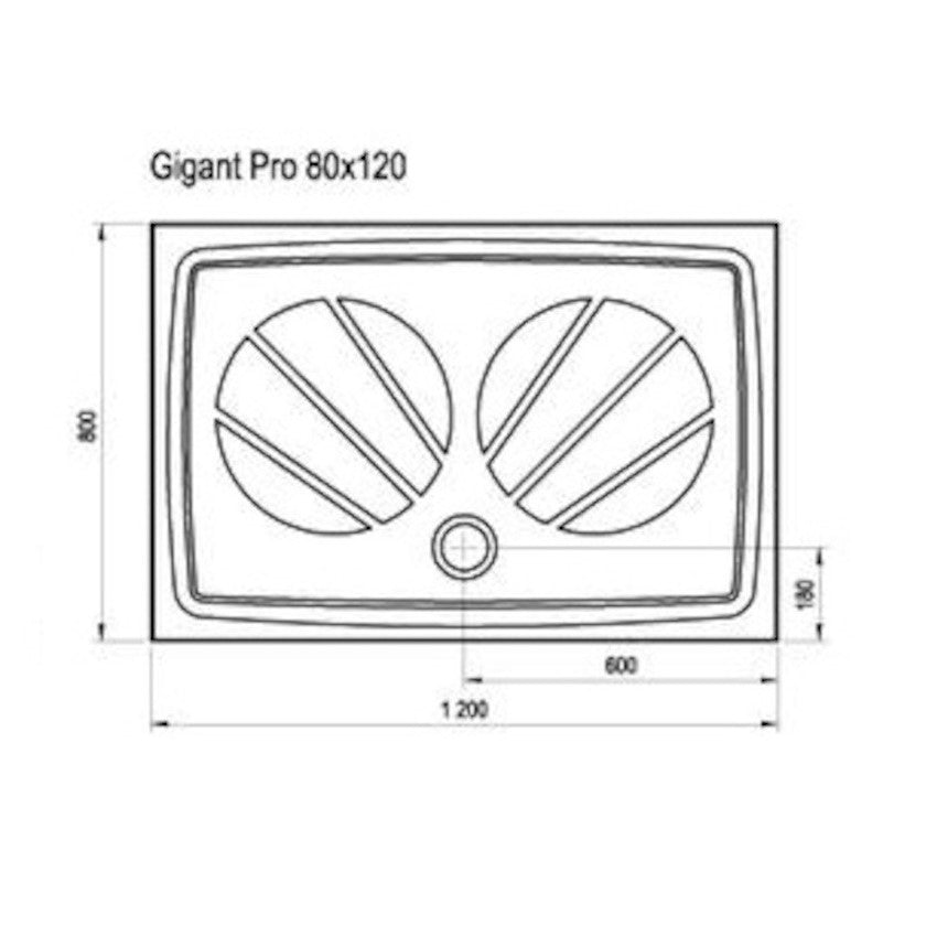 XA03G401010 Ravak Gigant 120 x 80 cm pravokotna tuš kad iz litega marmorja