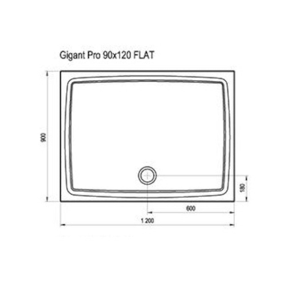 XA03G711010 Ravak Gigant 120 x 90 cm pravokotna tuš kad iz litega marmorja
