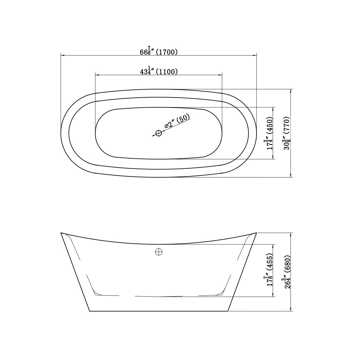 GRA1700 Laguna Grace prostostoječa kopalna kad iz akrila