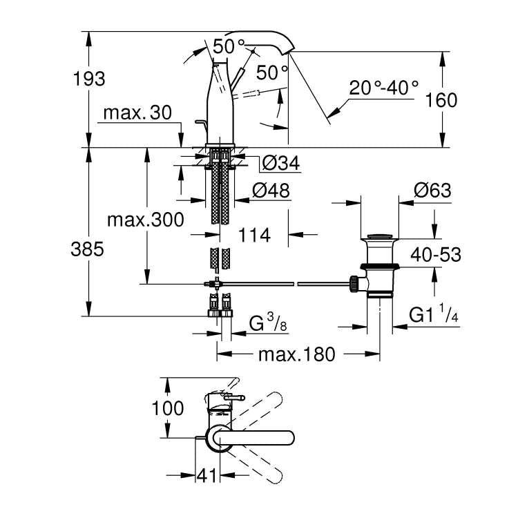 23462001 Grohe Essence New vrtljiva armatura za umivalnik