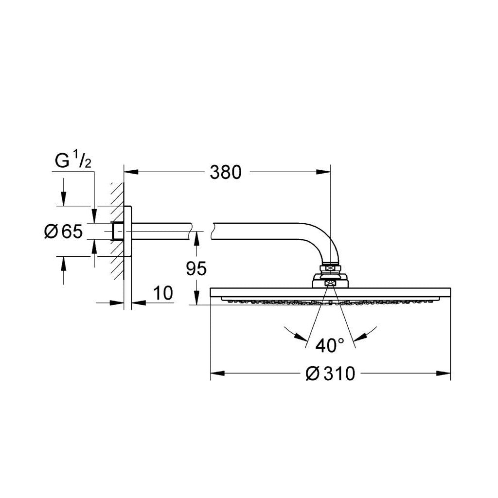 26066000 Grohe Rainshower Cosmopolitan 310 nadglavna prha