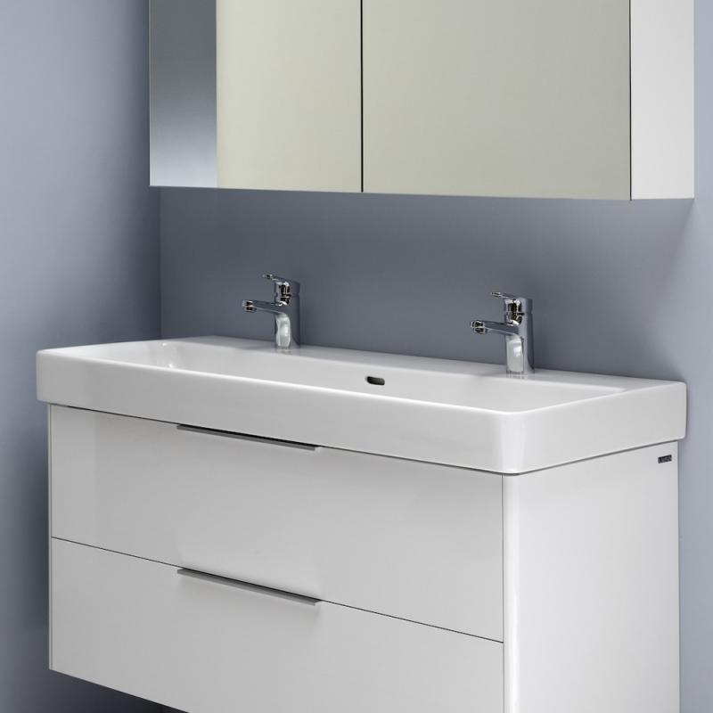 H8149654001071 Laufen Pro S 120 x 46 cm dvojni keramični umivalnik z 2 odprtinama