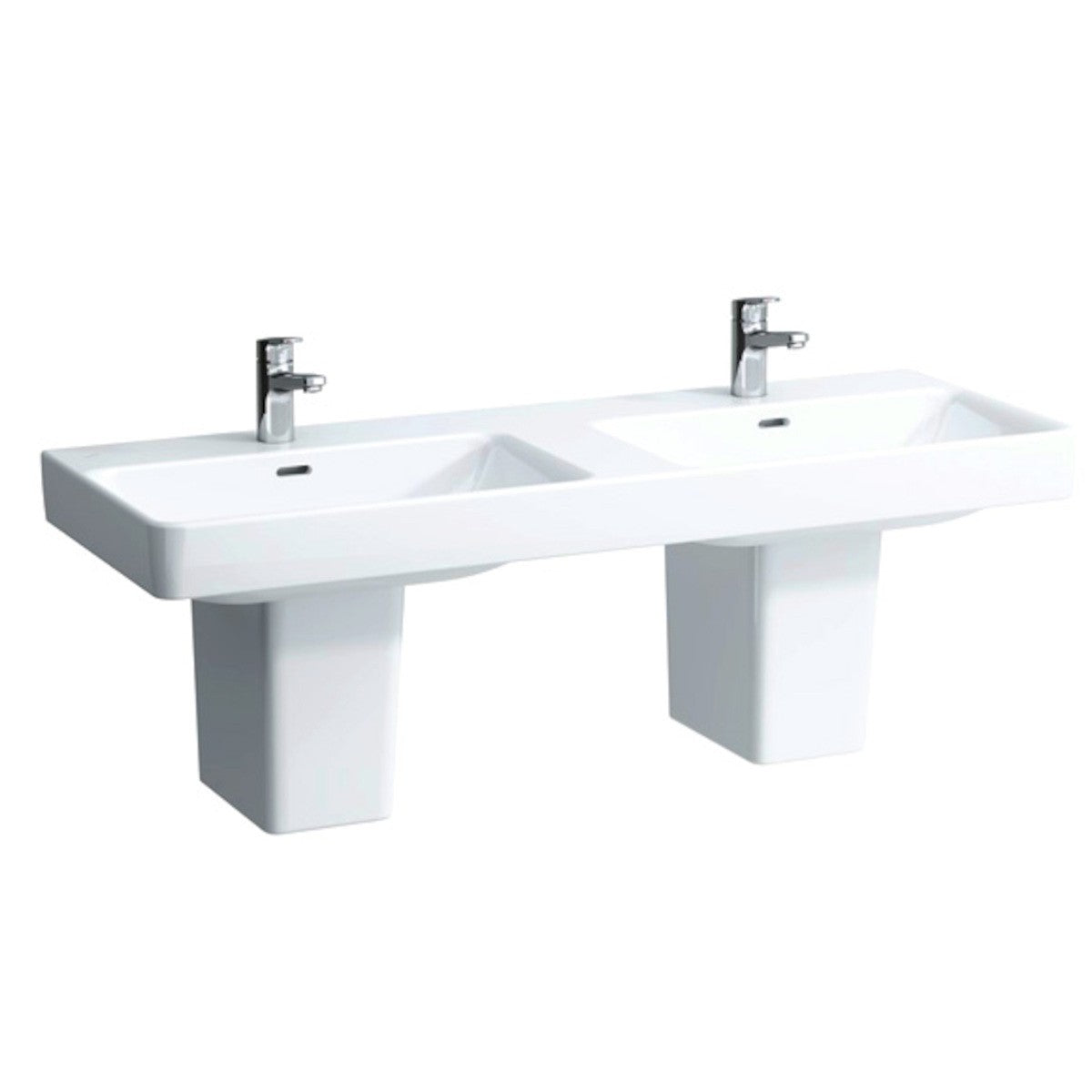 H8149680001041 Laufen Pro S 130 x 46 cm dvojni keramični umivalnik z 2 odprtinama