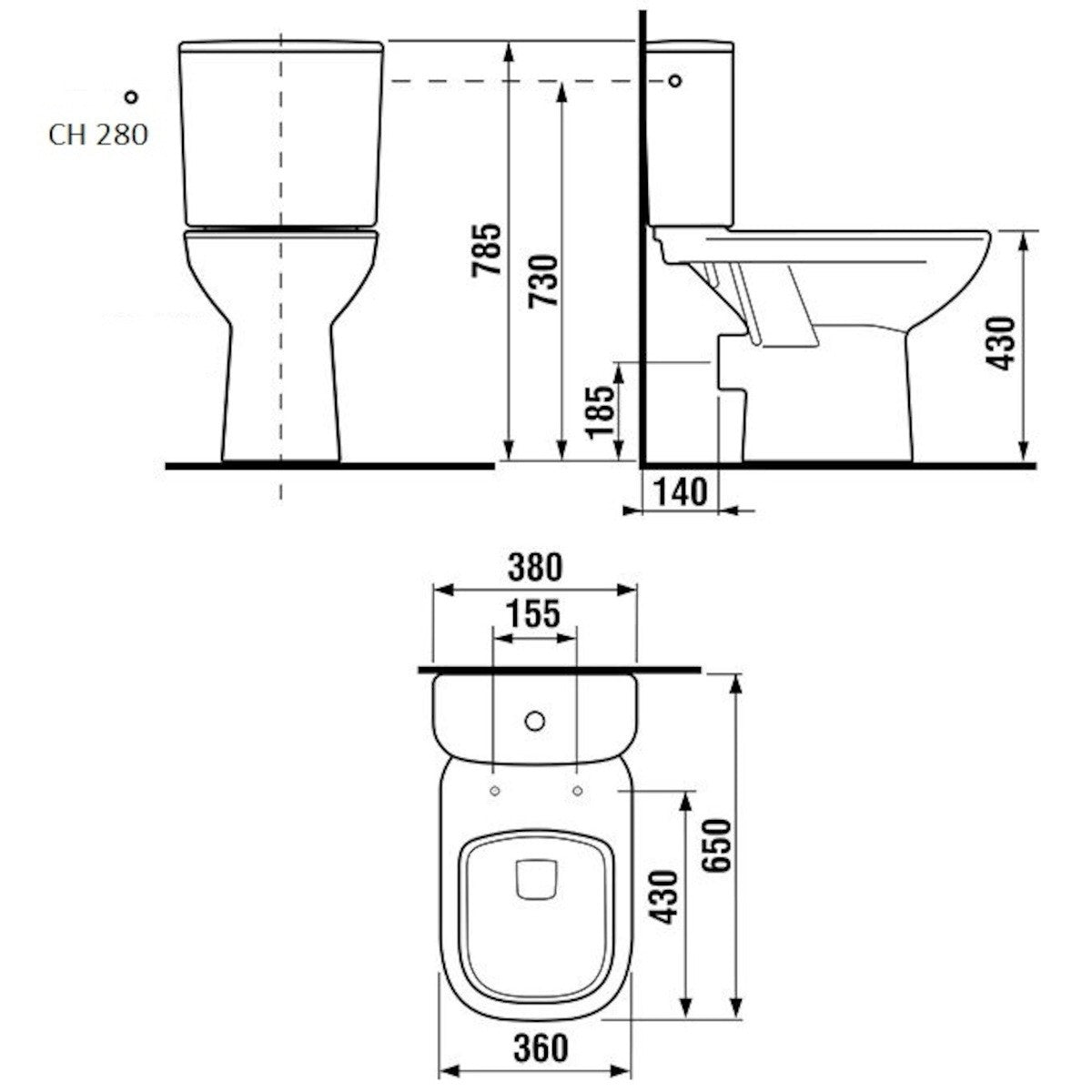 H8266160002801 Jika Deep talna WC školjka monoblok