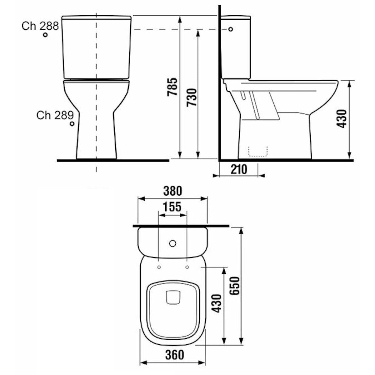 H8266170002801 Jika Deep talna WC školjka monoblok talni izliv
