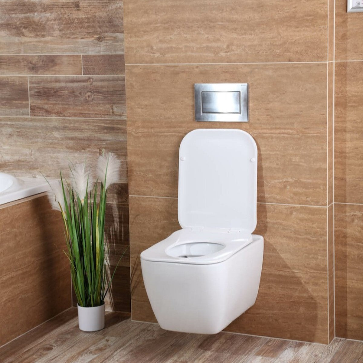 HA010 Glacera Havana viseča brezrobna WC školjka kvadratna