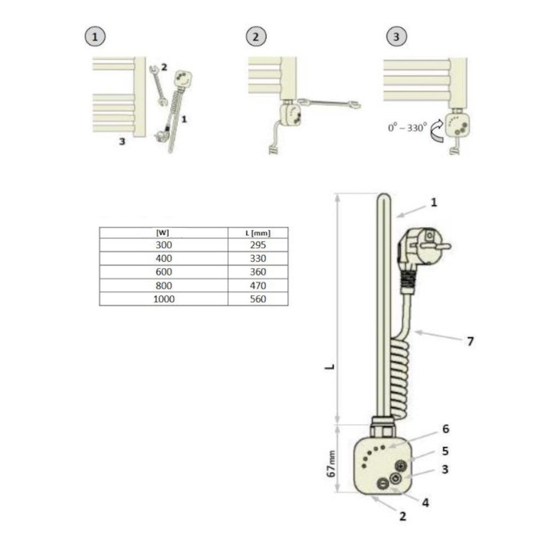 HT2200 P.M.H. 200W grelni element s termostatom za radiator