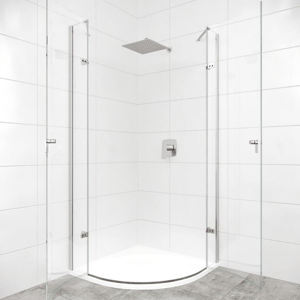 SIKOKHS100TCRSET Hüppe Strike New 100 x 100 polkrožna tuš kabina