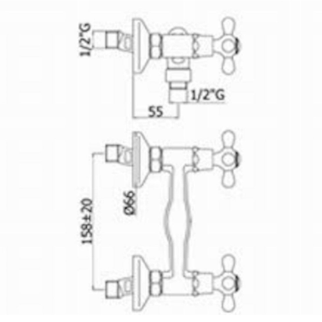 IR168 Paffoni Ricordi stenska armatura za tuš retro izgleda