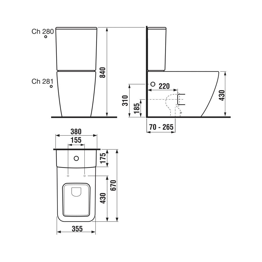 SIKOSJP28423 Jika Pure talna WC školjka monoblok