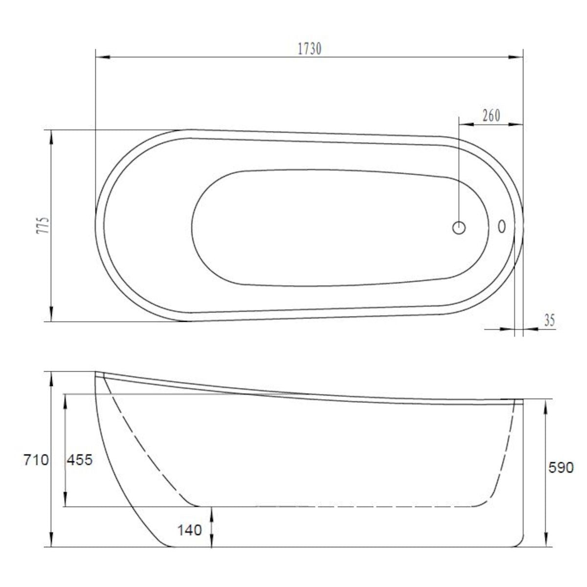 KAR1700 SIKO Karyn prostostoječa kopalna kad iz akrila