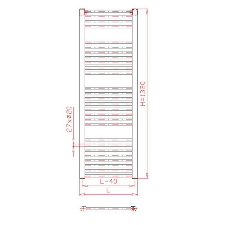KD4501320 Thermal Trend 132 cm x 45 cm kopalniški radiator univerzalni
