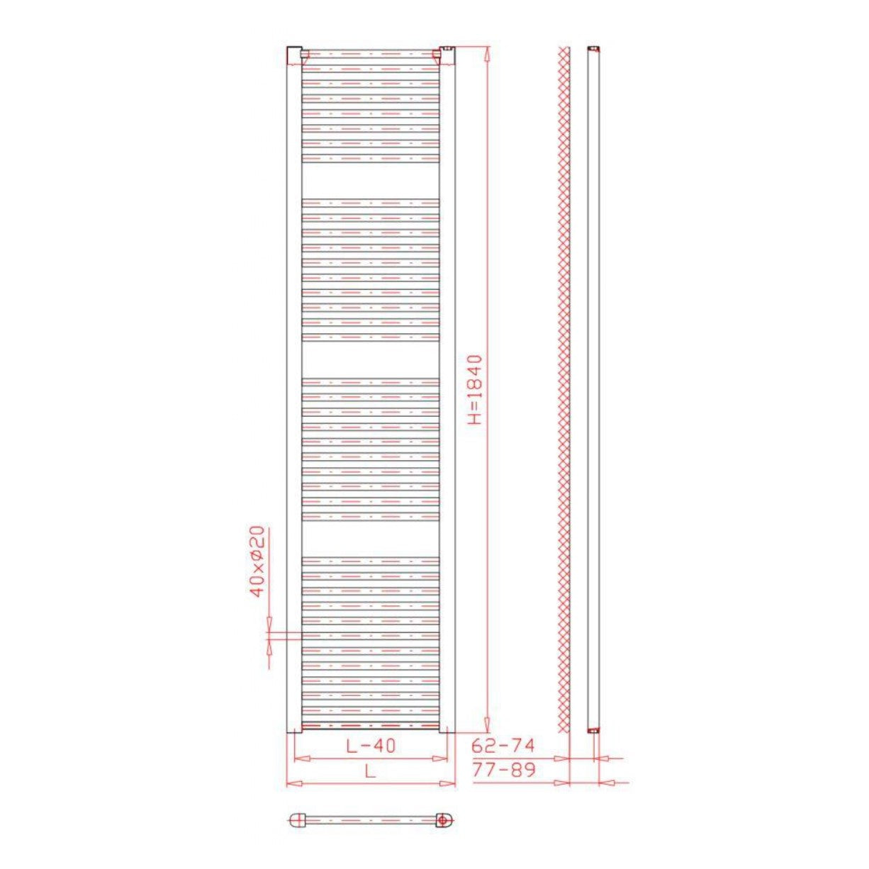 KD6001850 Thermal Trend 185 cm x 60 cm kopalniški radiator univerzalni