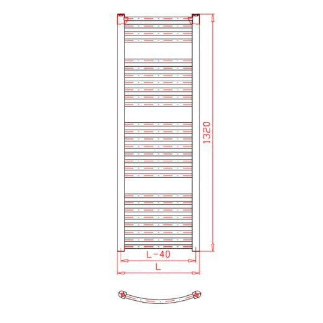 KDO4501290 Thermal Trend 132 cm x 45 cm kopalniški radiator univerzalni