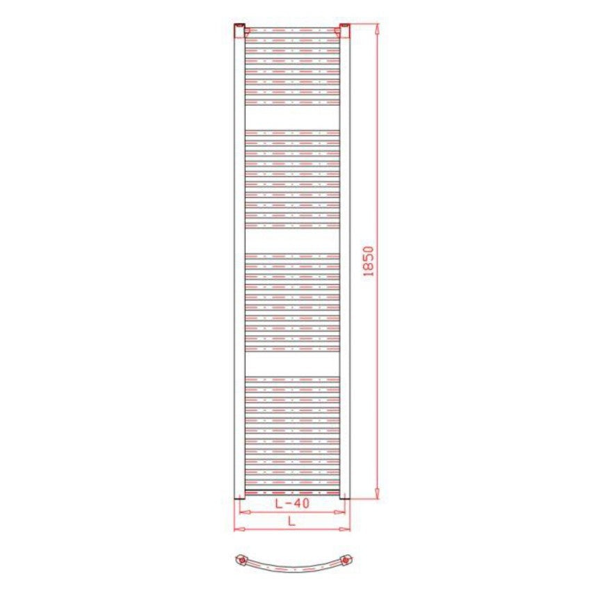 KDO4501850 Thermal Trend 185 cm x 45 cm kopalniški radiator univerzalni
