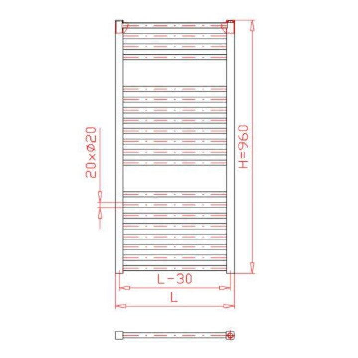 KDOE600960 Thermal Trend 96 cm x 60 cm električni kopalniški radiator