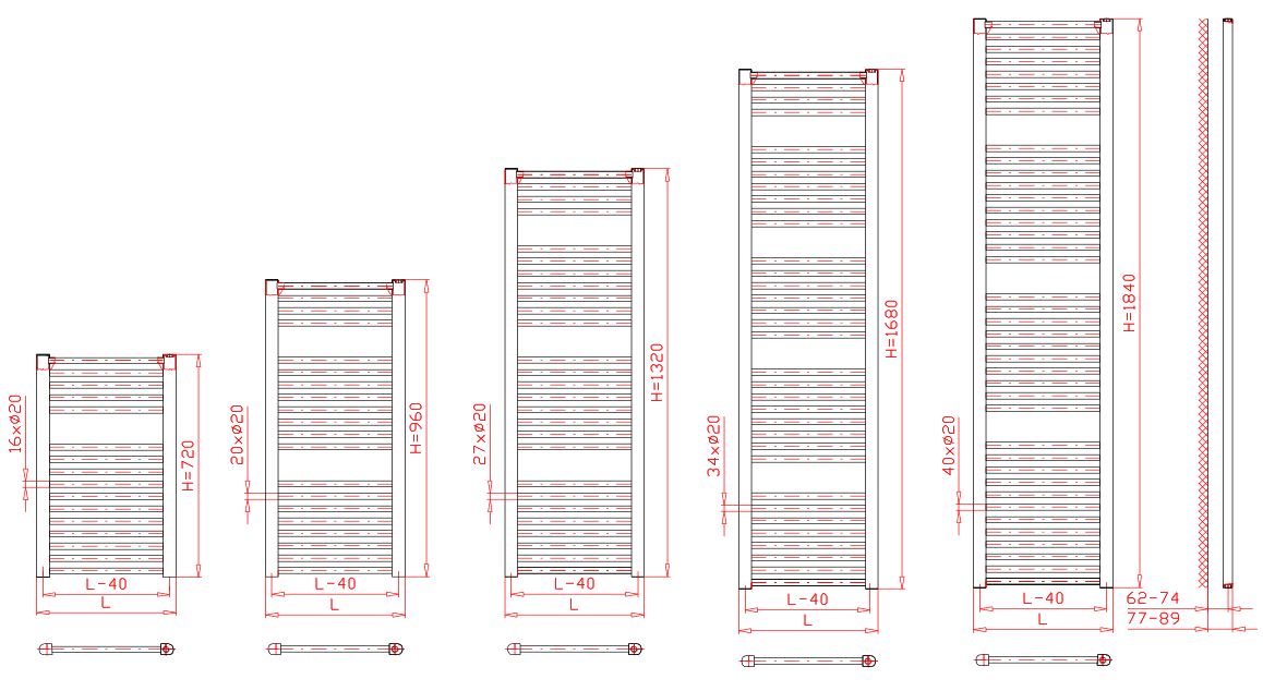 KD7501680 Thermal Trend 168 cm x 75 cm kopalniški radiator univerzalni