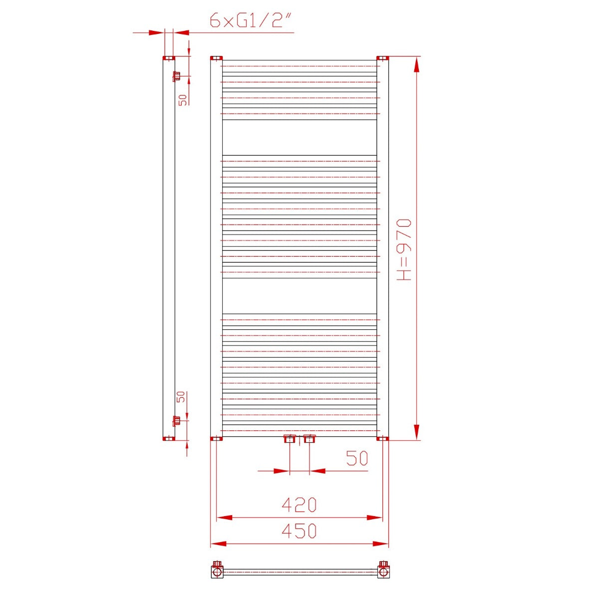KH450970S Thermal Trend KH 45 cm x 97 cm kopalniški radiator univerzalni