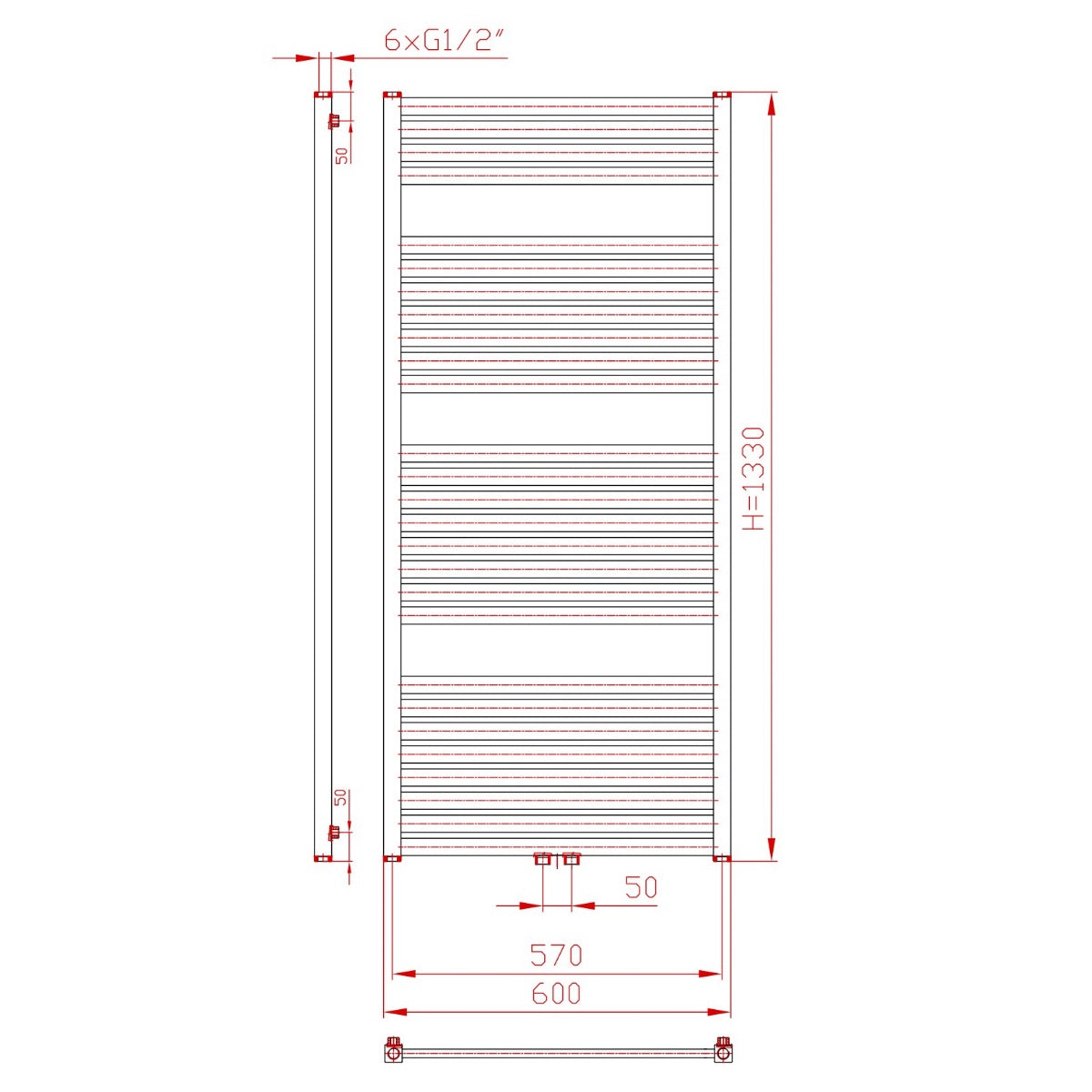 KH6001320S Thermal Trend KH 60 cm x 133 cm kopalniški radiator univerzalni
