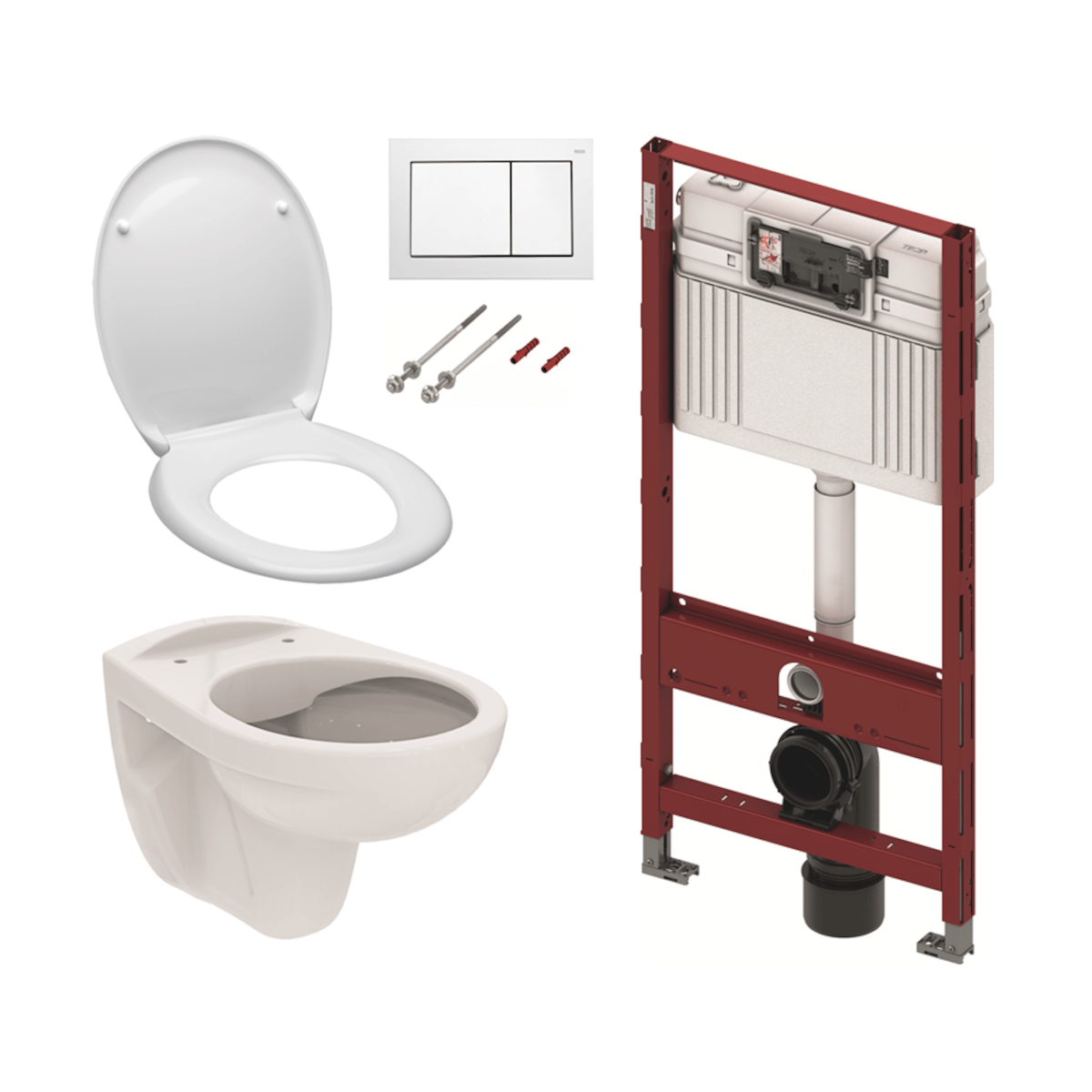 KMPLSIKOTS S-line Pro brezrobna WC školjka s kompletom TECE 9400400