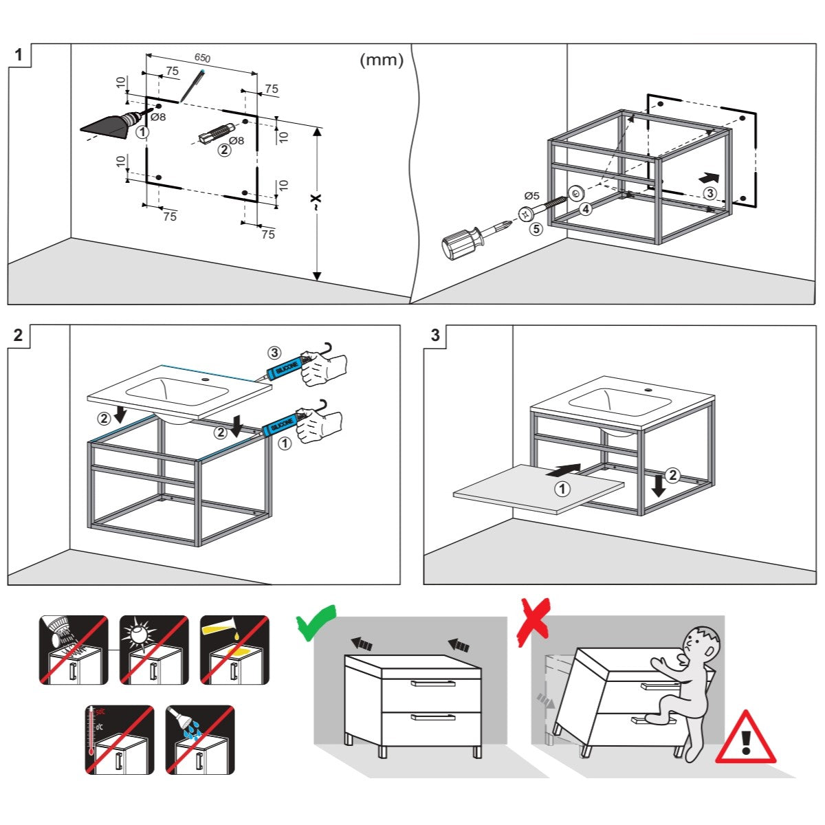 KONZOLEUM65CC Naturel Industrial 66 x 53 cm umivalnik z omarico