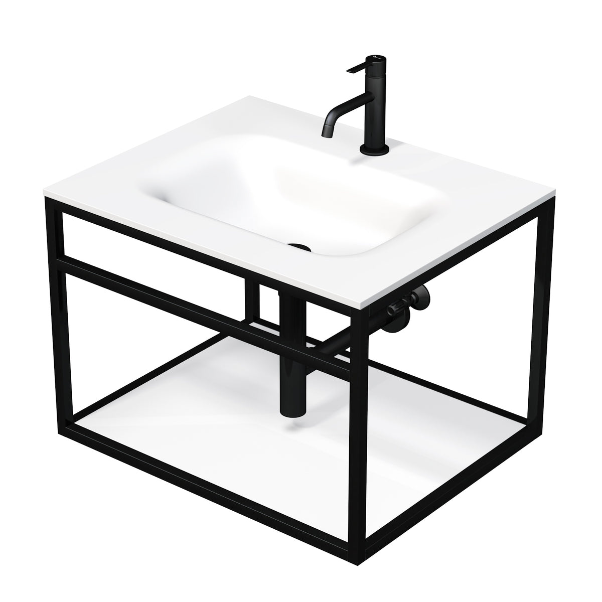 KONZOLEUM65BB Naturel Industrial 66 x 53 cm umivalnik z omarico