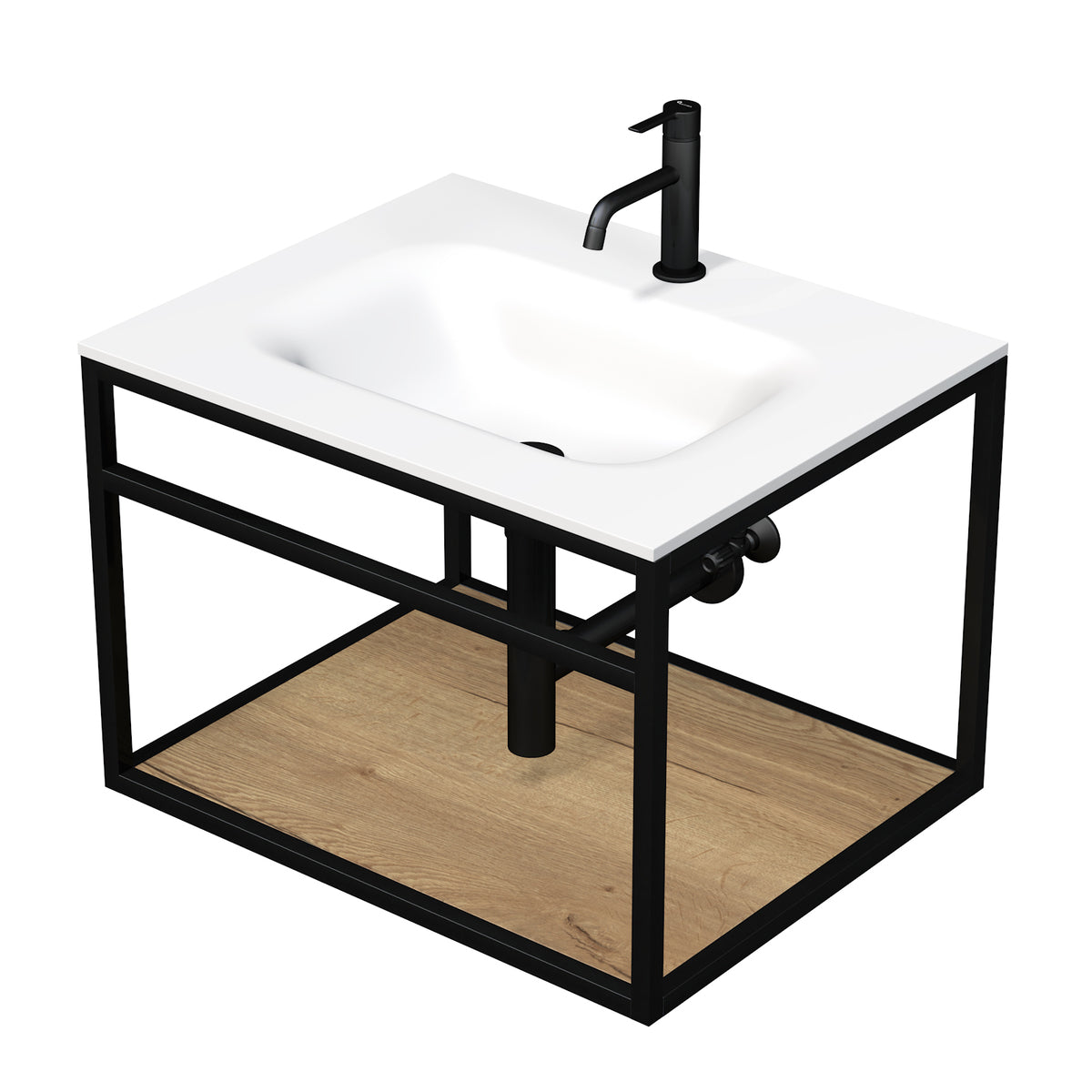 KONZOLEUM65BD Naturel Industrial 66 x 53 cm umivalnik z omarico