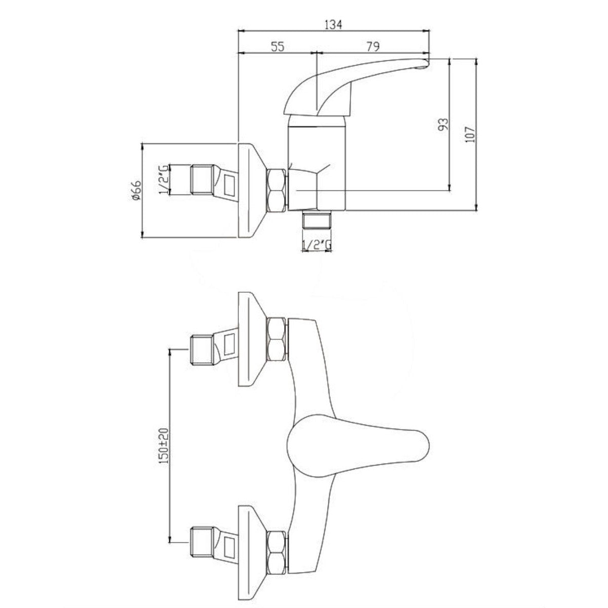 LA168 Paffoni Laguna stenska armatura za tuš