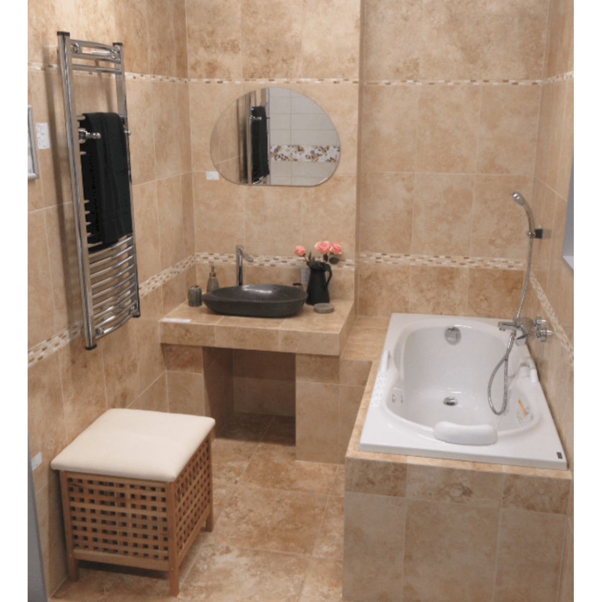 LA5535BS Triomini Lapis 55 x 35 cm ovalni kamniti nadpultni umivalnik