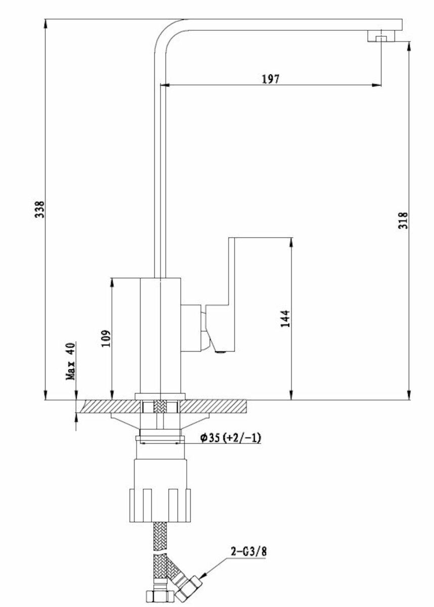 Kuhinjska armatura-LE280 Optima Levanta visoka vrtljiva kuhinjska armatura -KOPALNICA-ONLINE.SI