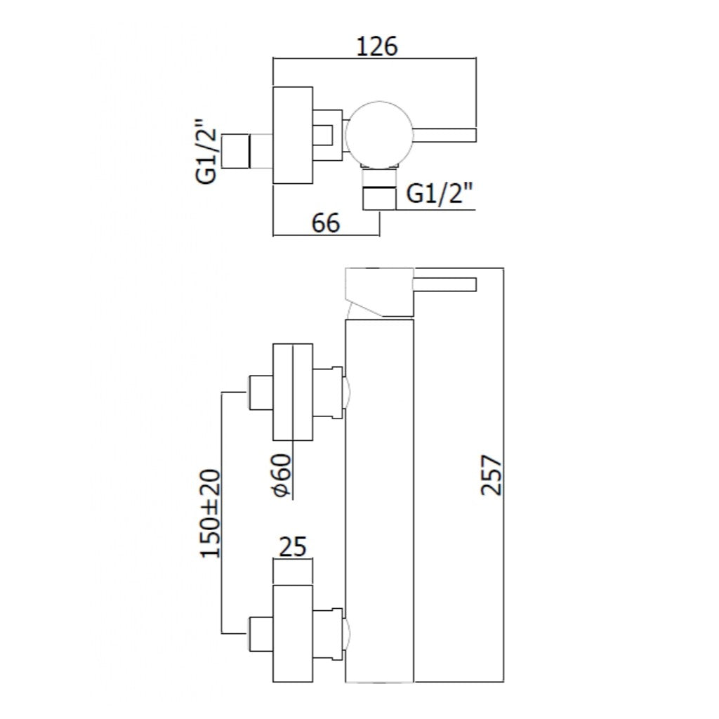 LIG168DNKN Paffoni Light stenska armatura za tuš s tuš setom