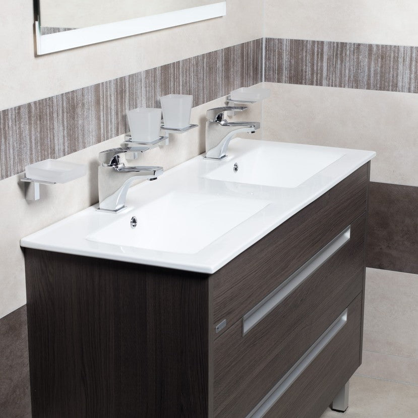 M2N12046 Naturel Modena 121 x 46 cm dvojni keramični umivalnik z 2 odprtinama