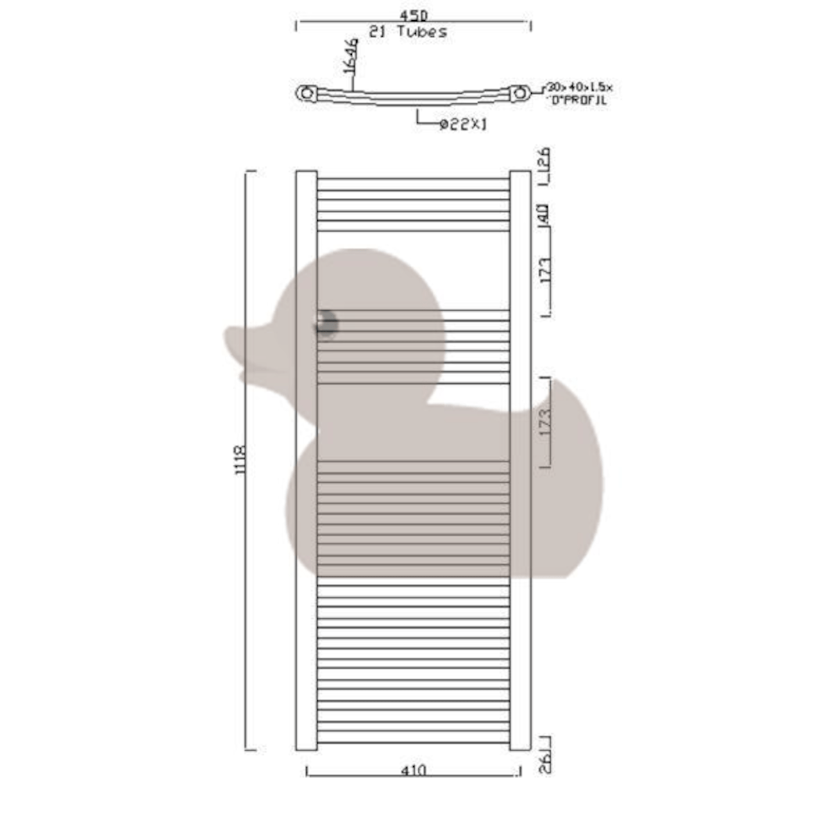 MAE4501118CR / MAER4501118CR Anima Marcus 45 cm x 111.8 cm električni kopalniški radiator